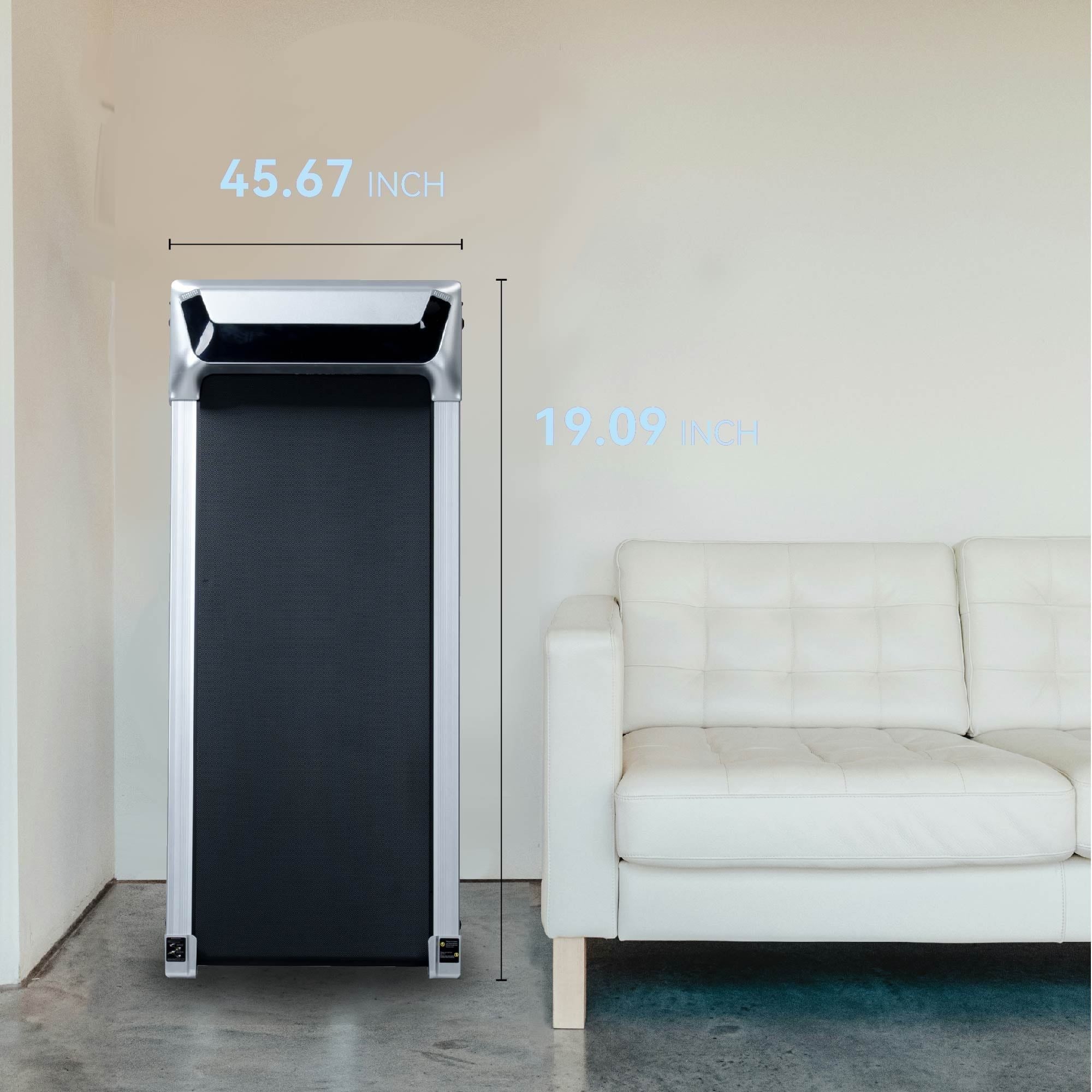 2.5HP Under Desk Treadmill, Portable Walking Pad for Home & Office, Compact Running & Walking Machine with Remote Control, LED Display, Silver - Cool Brand Designs