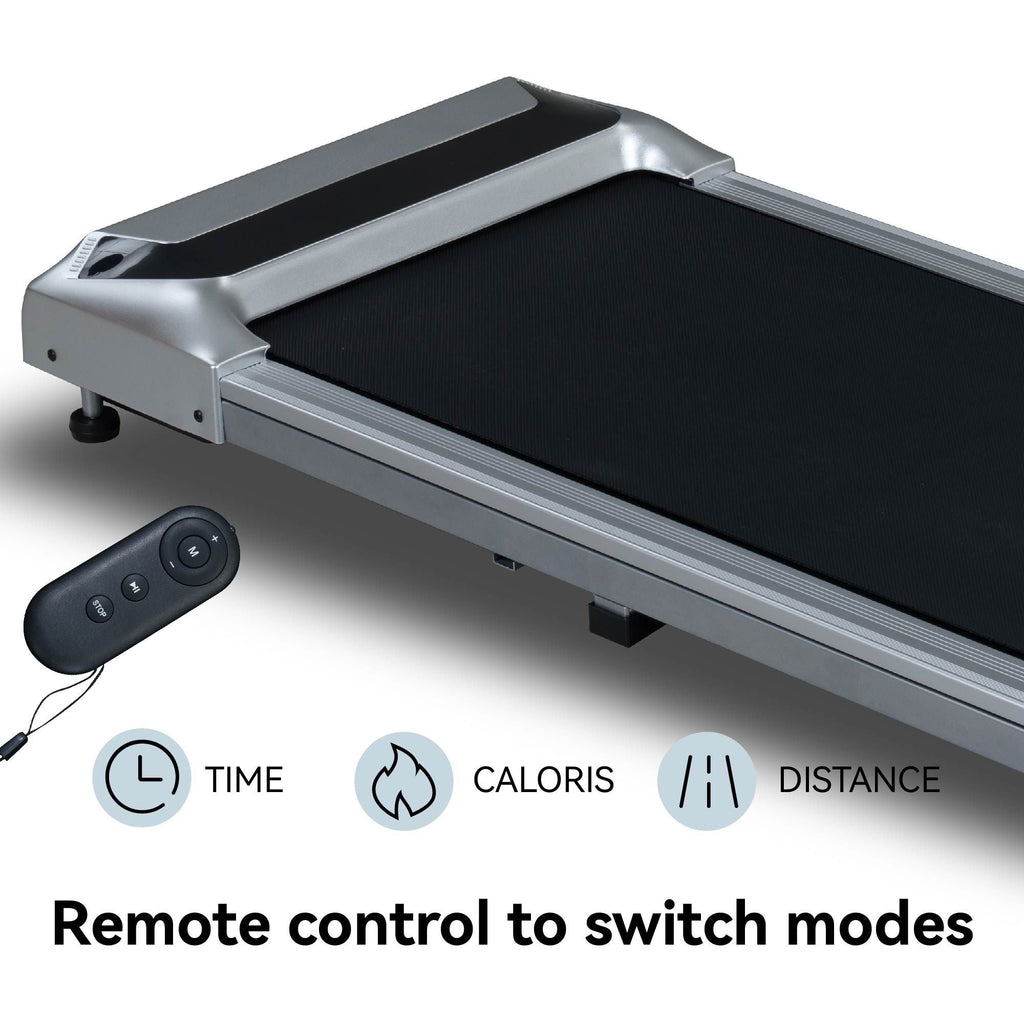 2.5HP Under Desk Treadmill, Portable Walking Pad for Home & Office, Compact Running & Walking Machine with Remote Control, LED Display, Silver - Cool Brand Designs