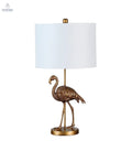 26" Antiqued Gold Resin Flamingo Table Lamp - Cool Brand Designs