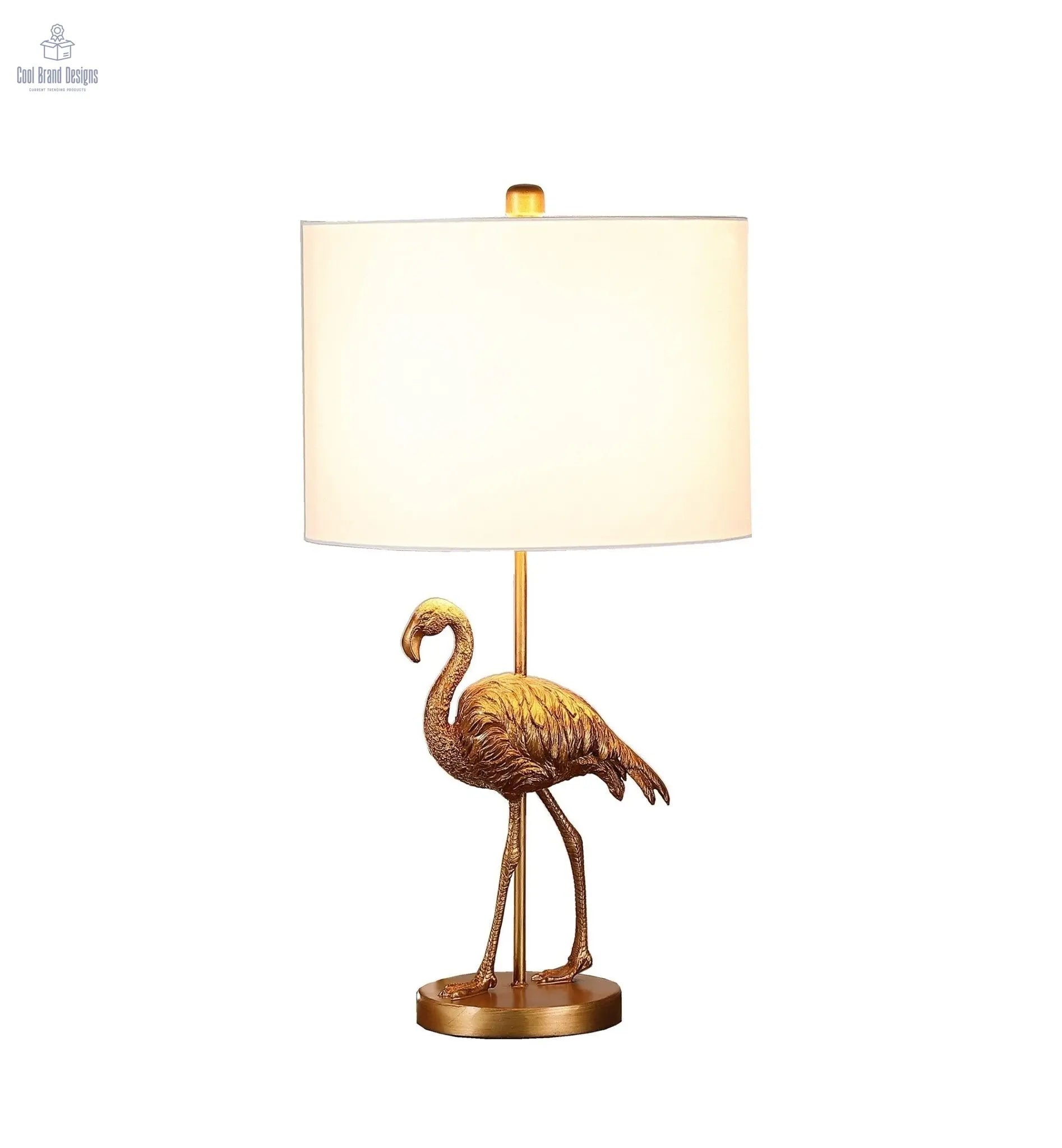 26" Antiqued Gold Resin Flamingo Table Lamp - Cool Brand Designs