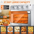 27.5QT 6-in-1 Air Fryer Toaster Oven Dropdown-Door 6-Slice Countertop Convection Oven for Air Frying, Baking, Roasting, Broiling & Grilling, 1600W, Sliver - Cool Brand Designs