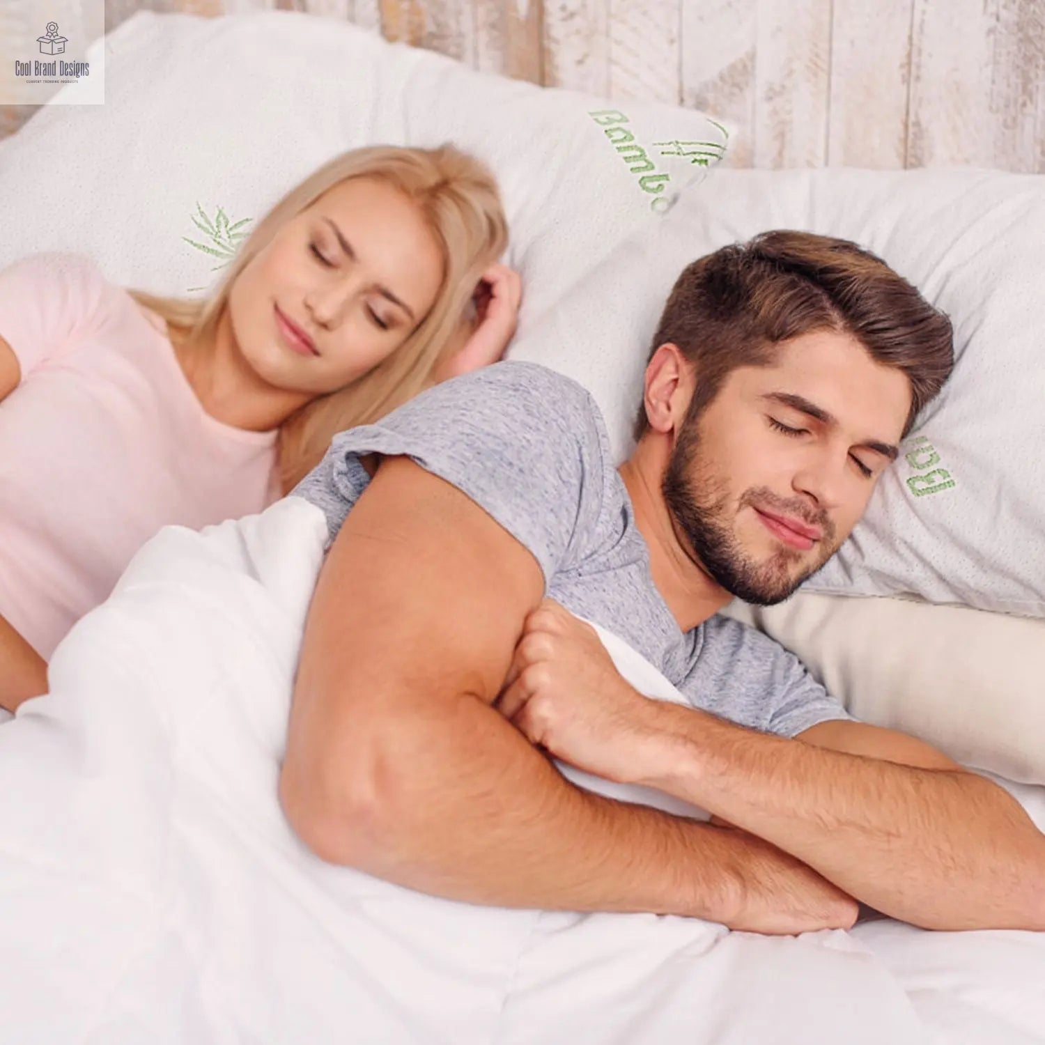 2Pcs Bamboo Memory Foam Pillow Hypoallergenic Bed Pillow For Head Neck Rest Sleeping Shredded Pillow Washable Cover Queen Size Pillow - Cool Brand Designs