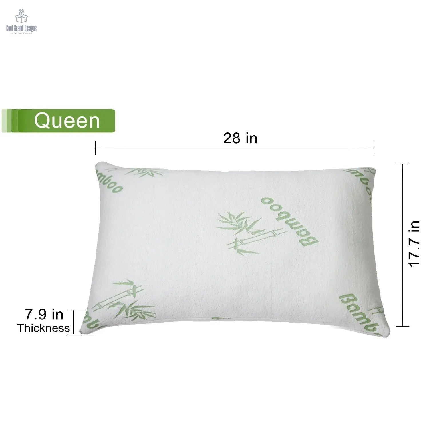 2Pcs Bamboo Memory Foam Pillow Hypoallergenic Bed Pillow For Head Neck Rest Sleeping Shredded Pillow Washable Cover Queen Size Pillow - Cool Brand Designs