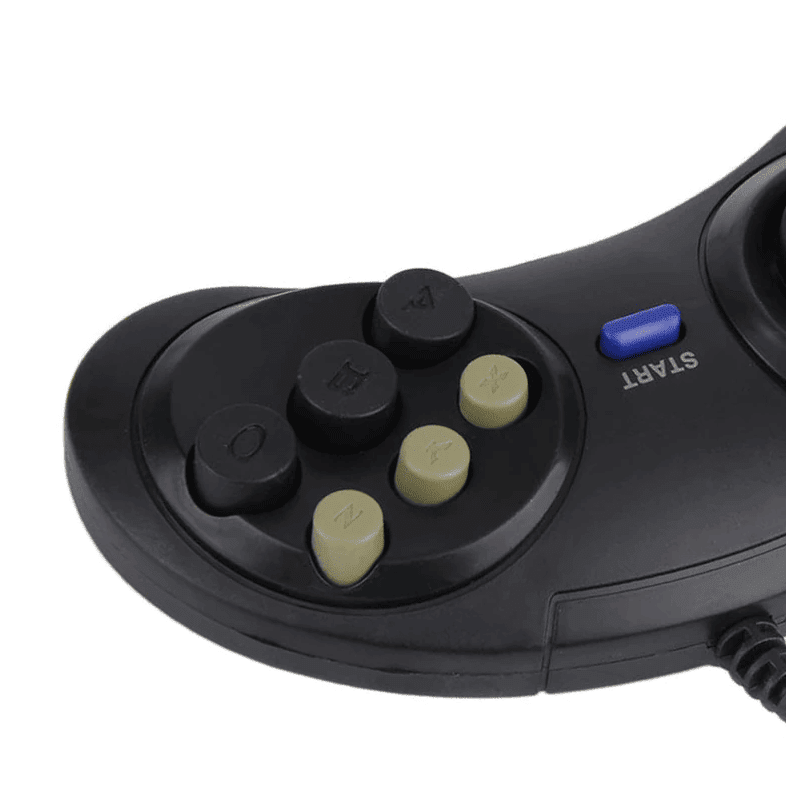2X 6 Button Game Pad Controller For SEGA Genesis Black Old School Classic New - Cool Brand Designs