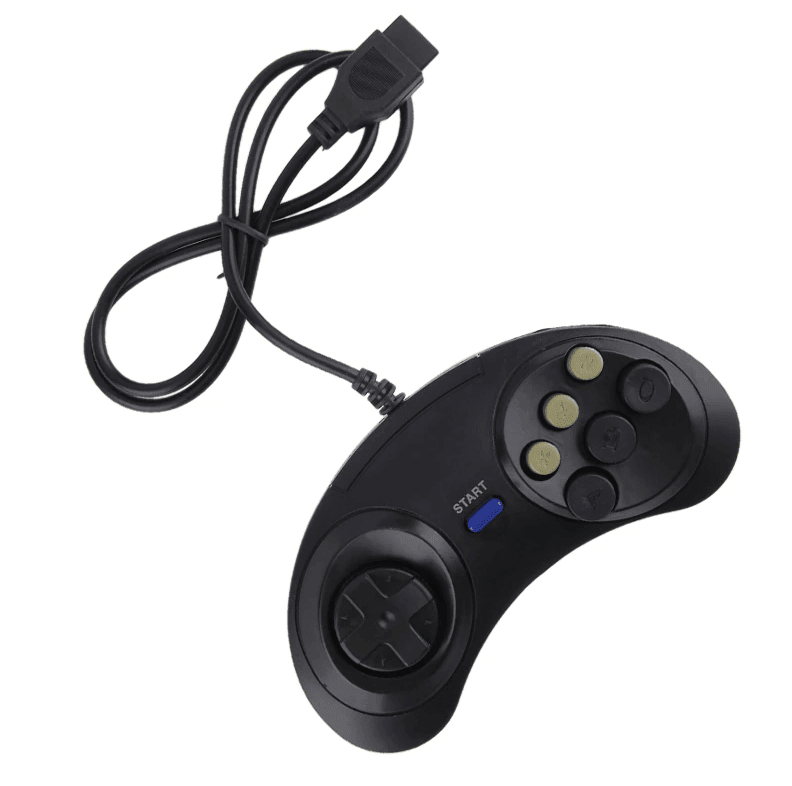 2X 6 Button Game Pad Controller For SEGA Genesis Black Old School Classic New - Cool Brand Designs