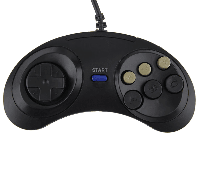 2X 6 Button Game Pad Controller For SEGA Genesis Black Old School Classic New - Cool Brand Designs