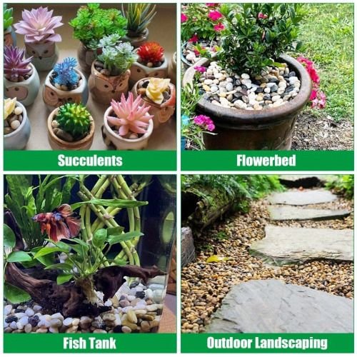 38lbs Decorative Garden Stone Outdoor Landscaping, Walkways, Yard, 1-3 inch Large Polished River Rocks for Plants Pots, Vases, Crafts - Cool Brand Designs