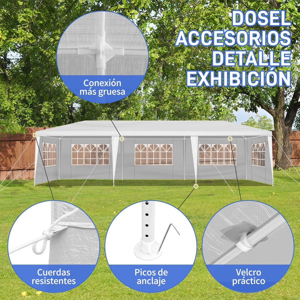 3*9m 5-Sided Iron PE Cloth Spiral Pipe Pergola - Cool Brand Designs