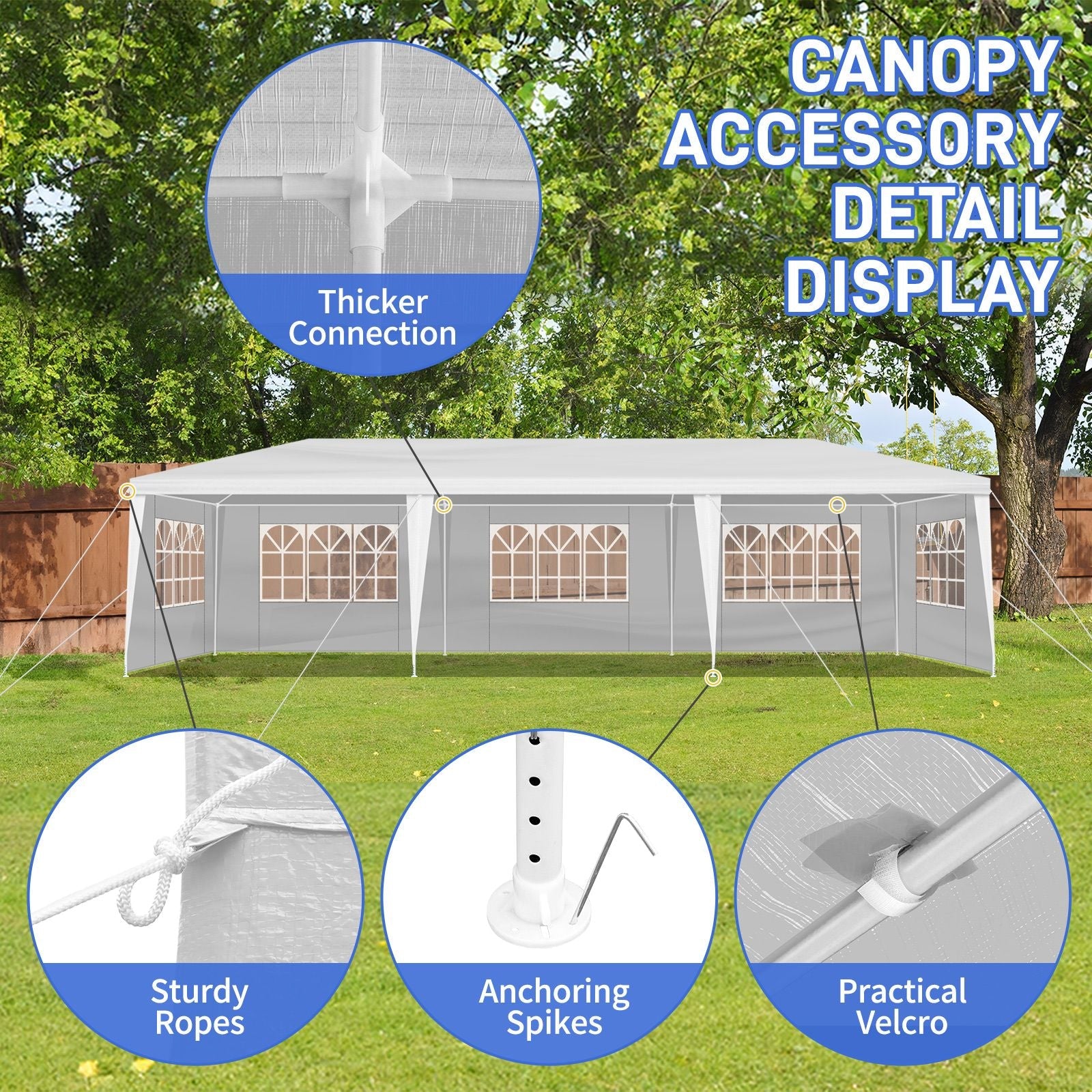 3*9m 5-Sided Iron PE Cloth Spiral Pipe Pergola - Cool Brand Designs