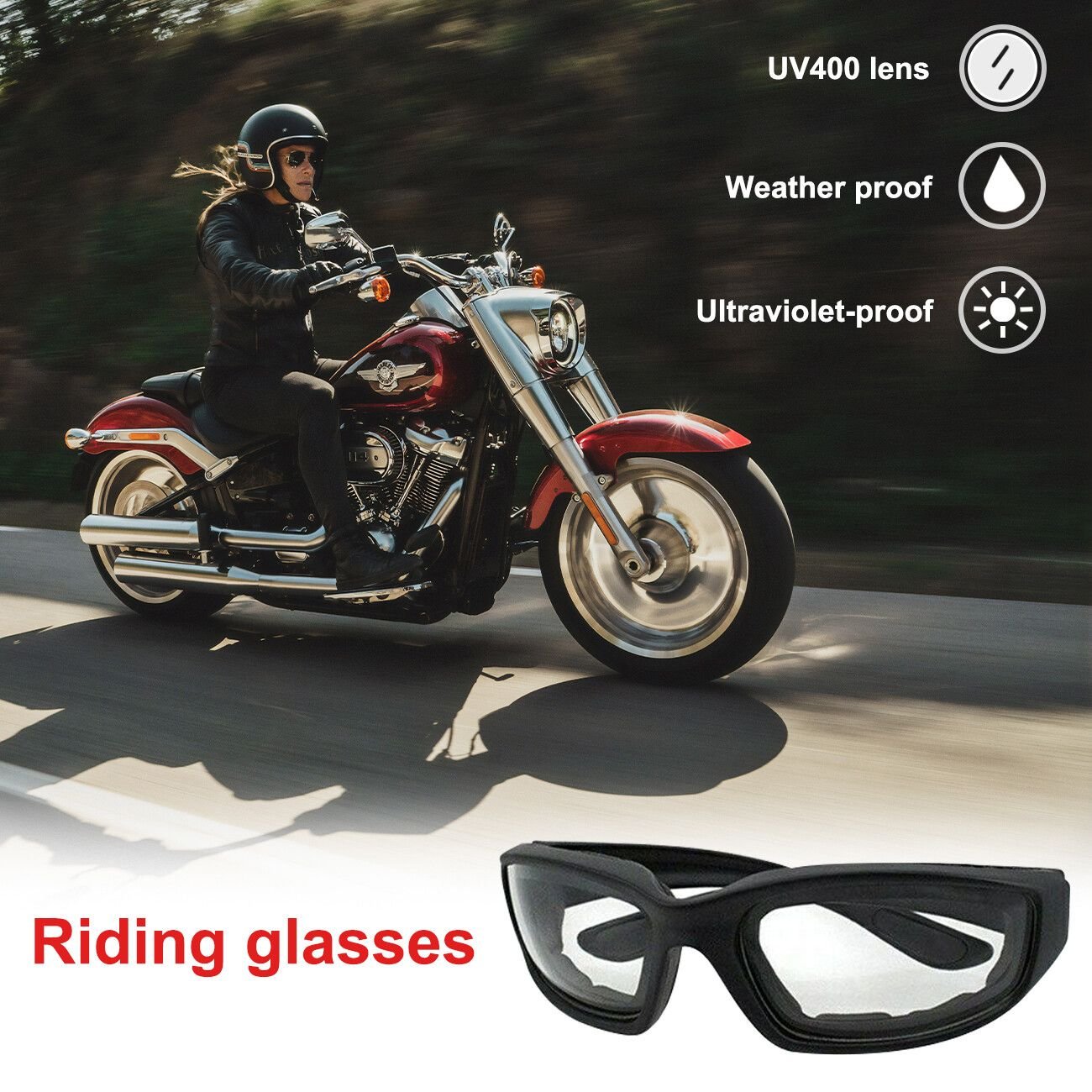 3Pair Motorcycle Riding Glasses Wind Resistant Bike Goggles UV Protection Resistant Padded Comfortable Outdoor Sport Goggles - Cool Brand Designs