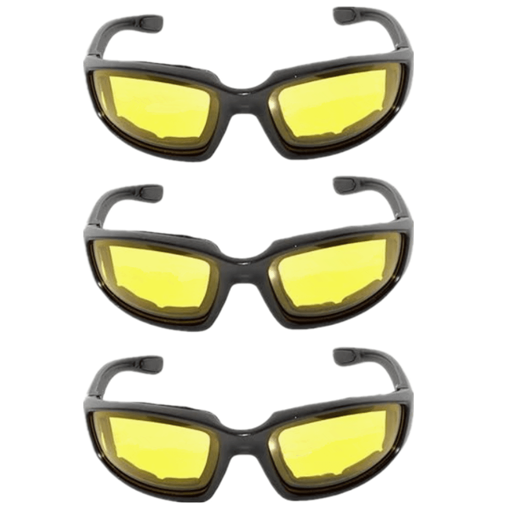3Pair Motorcycle Riding Glasses Wind Resistant Bike Goggles UV Protection Resistant Padded Comfortable Outdoor Sport Goggles - Cool Brand Designs