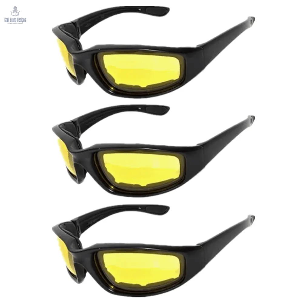3Pair Motorcycle Riding Glasses Wind Resistant Bike Goggles UV Protection Resistant Padded Comfortable Outdoor Sport Goggles - Cool Brand Designs