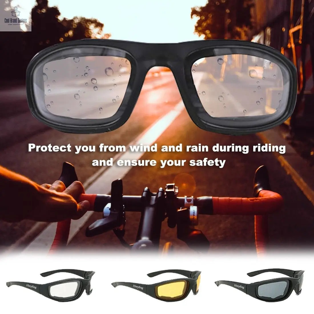 3Pair Motorcycle Riding Glasses Wind Resistant Bike Goggles UV Protection Resistant Padded Comfortable Outdoor Sport Goggles - Cool Brand Designs