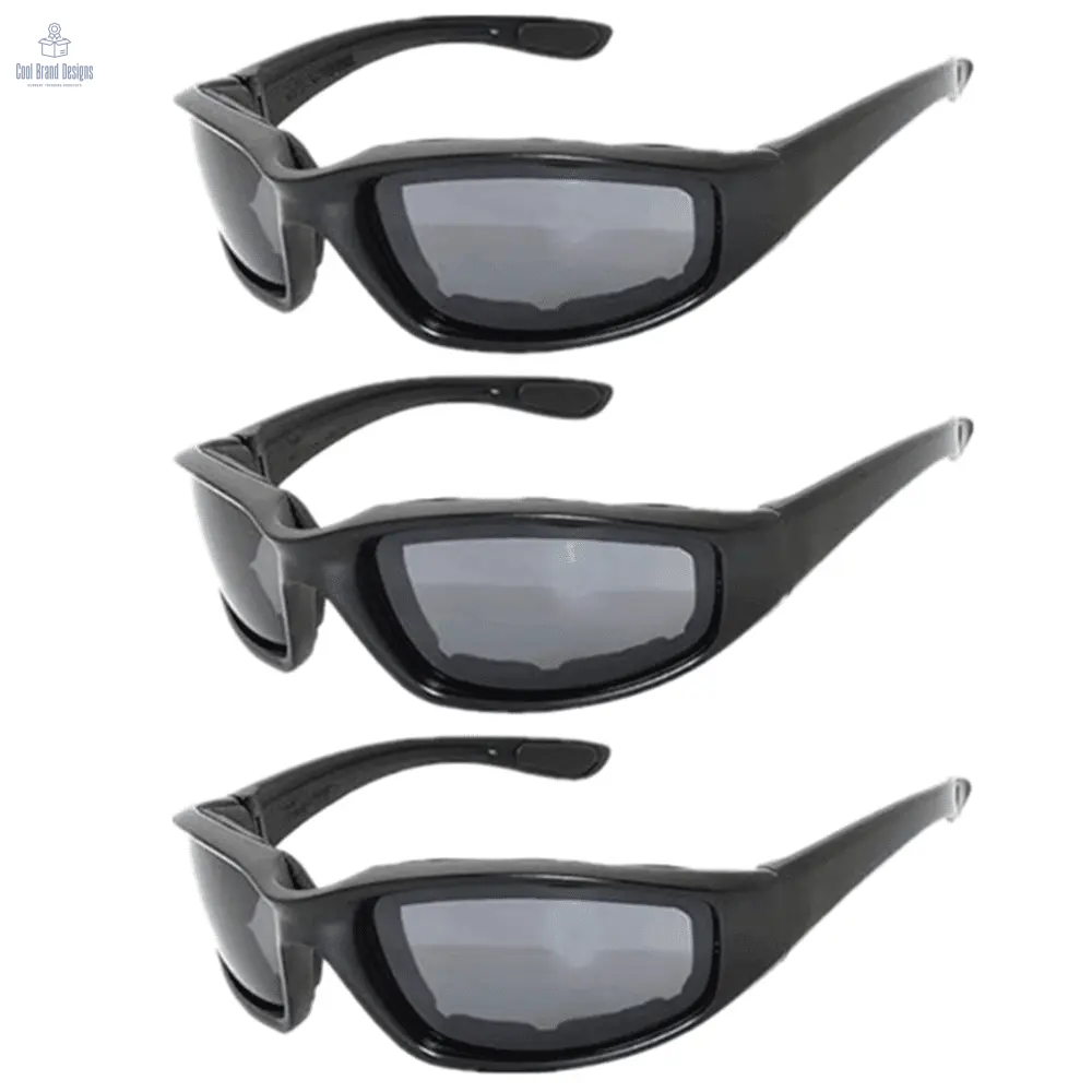 3Pair Motorcycle Riding Glasses Wind Resistant Bike Goggles UV Protection Resistant Padded Comfortable Outdoor Sport Goggles - Cool Brand Designs