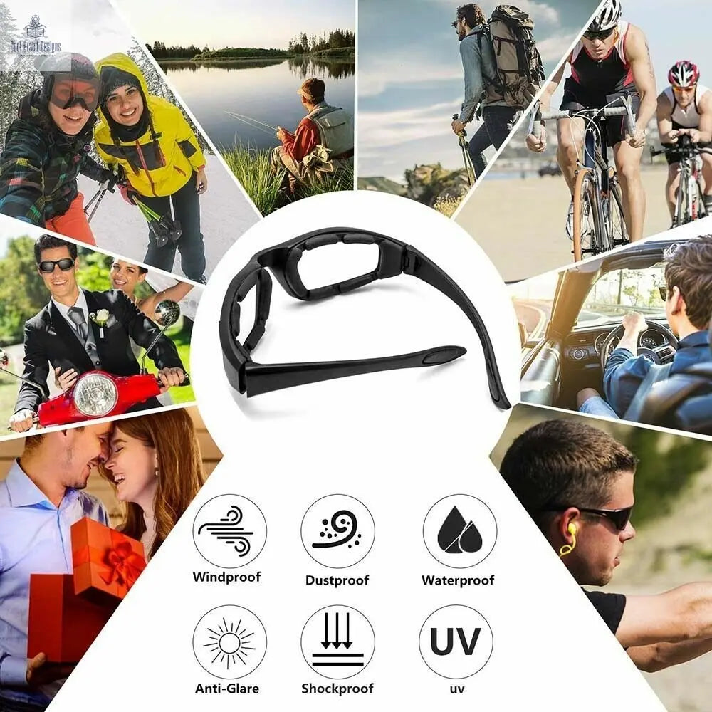 3Pair Motorcycle Riding Glasses Wind Resistant Bike Goggles UV Protection Resistant Padded Comfortable Outdoor Sport Goggles - Cool Brand Designs