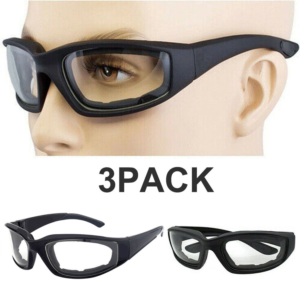 3Pair Motorcycle Riding Glasses Wind Resistant Bike Goggles UV Protection Resistant Padded Comfortable Outdoor Sport Goggles - Cool Brand Designs