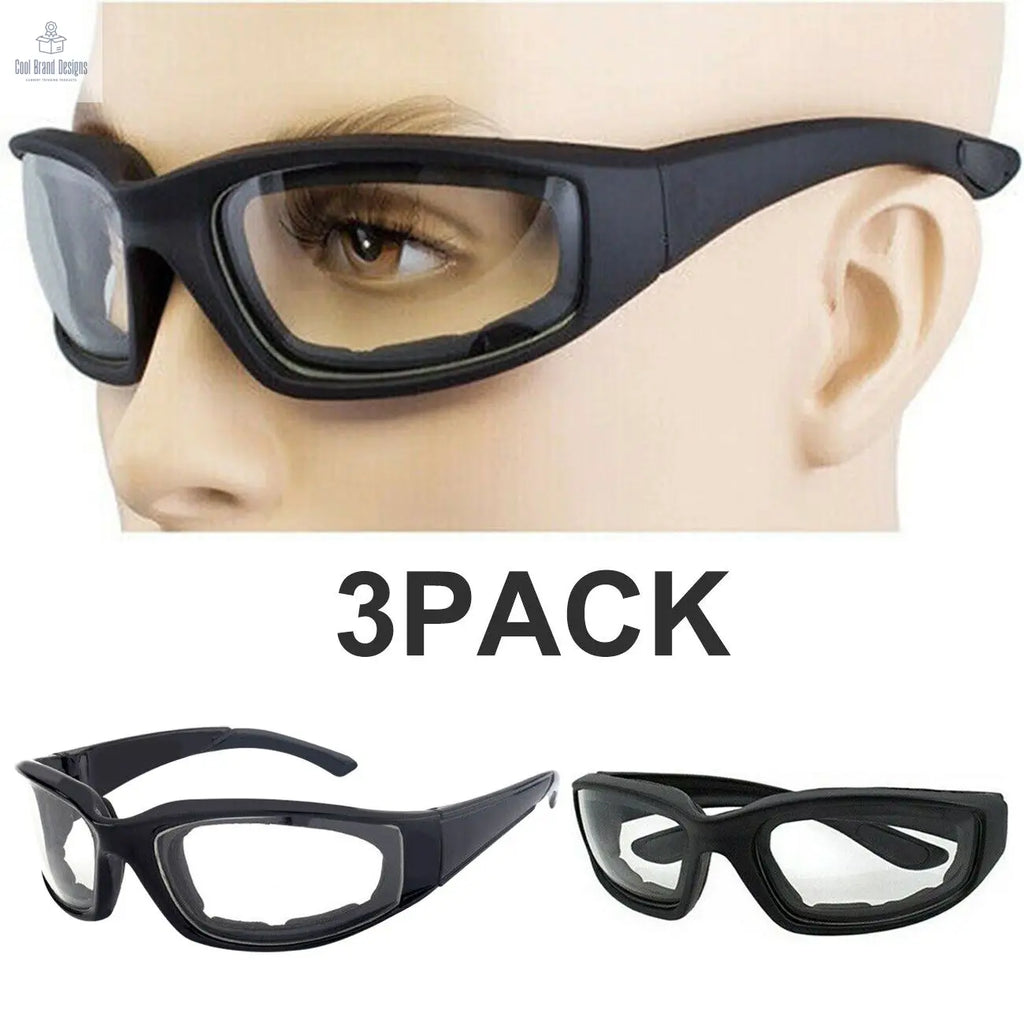 3Pair Motorcycle Riding Glasses Wind Resistant Bike Goggles UV Protection Resistant Padded Comfortable Outdoor Sport Goggles - Cool Brand Designs