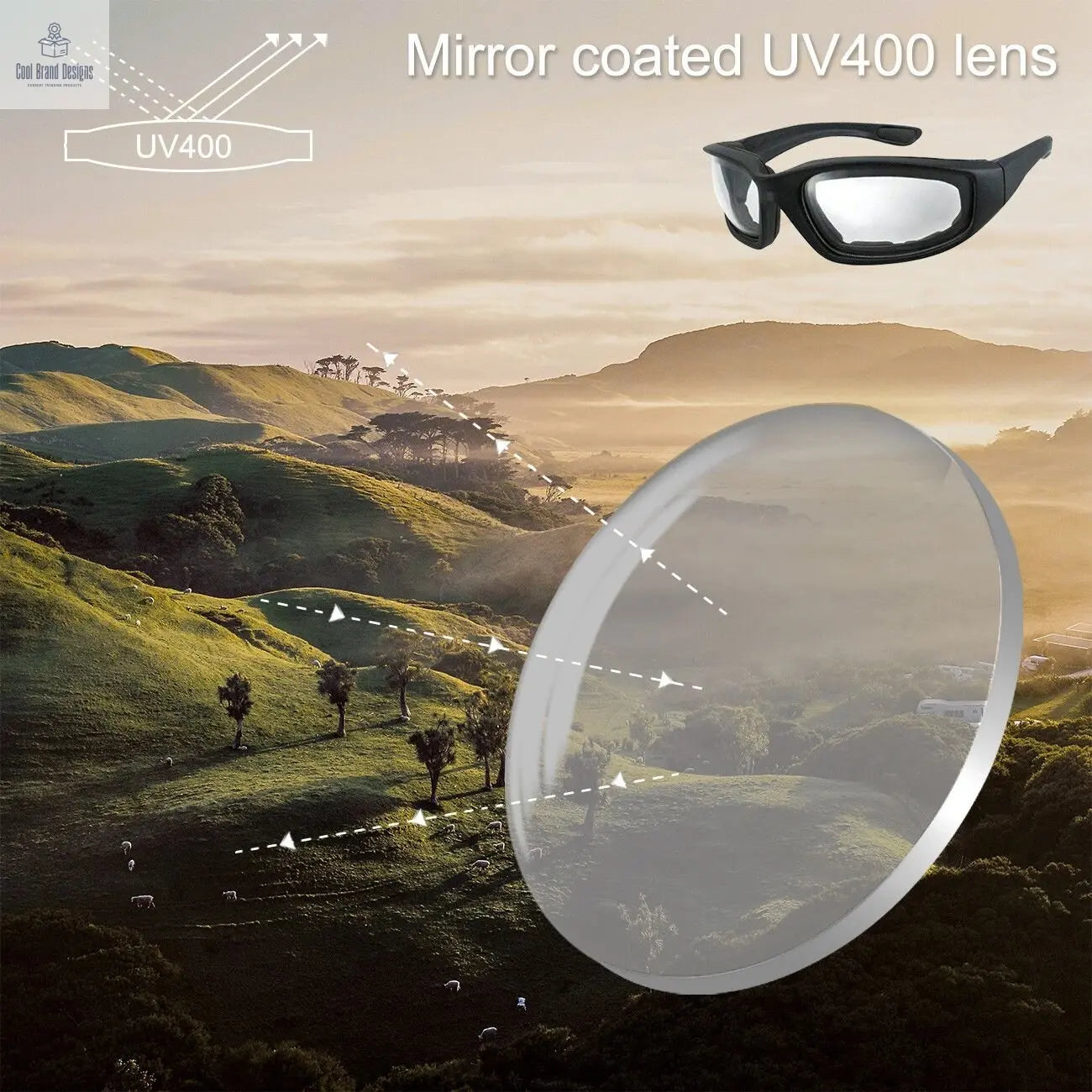 3Pair Motorcycle Riding Glasses Wind Resistant Bike Goggles UV Protection Resistant Padded Comfortable Outdoor Sport Goggles - Cool Brand Designs