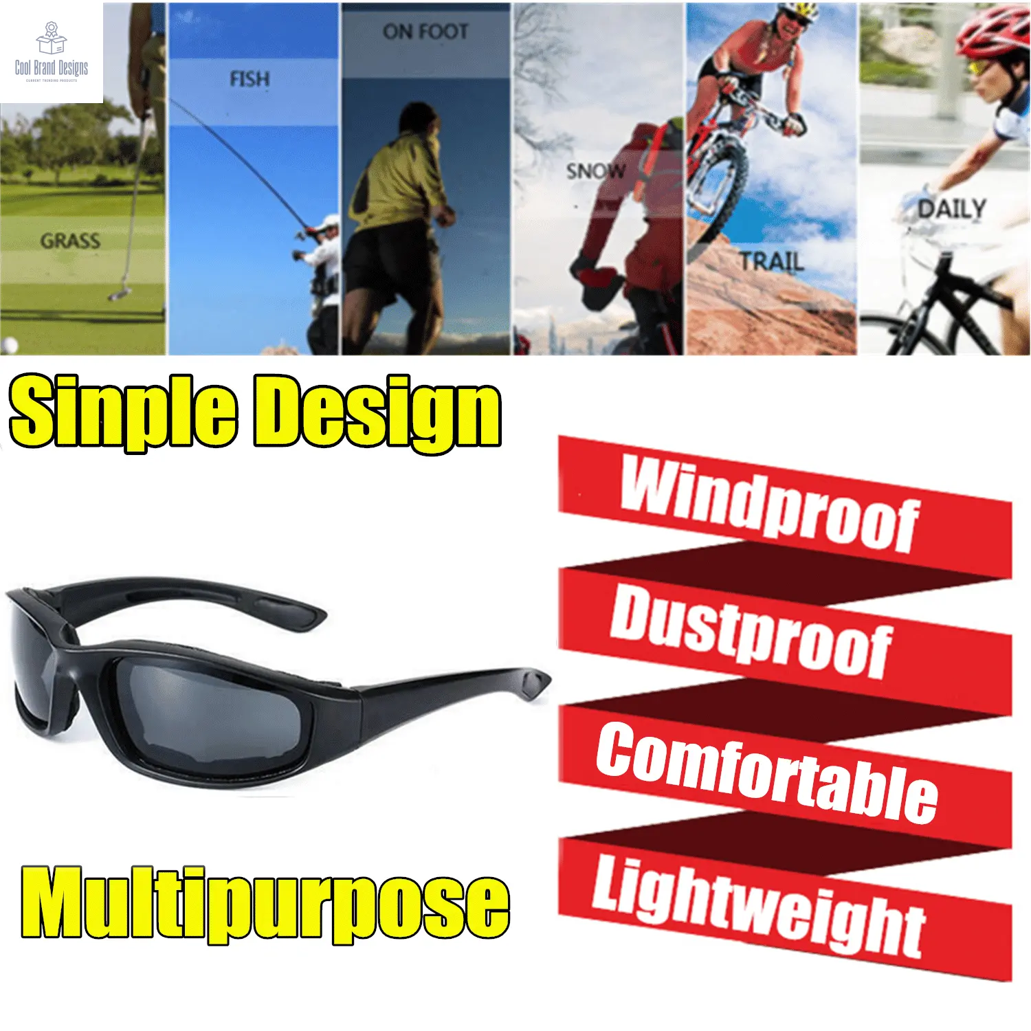 3Pair Motorcycle Riding Glasses Wind Resistant Bike Goggles UV Protection Resistant Padded Comfortable Outdoor Sport Goggles - Cool Brand Designs