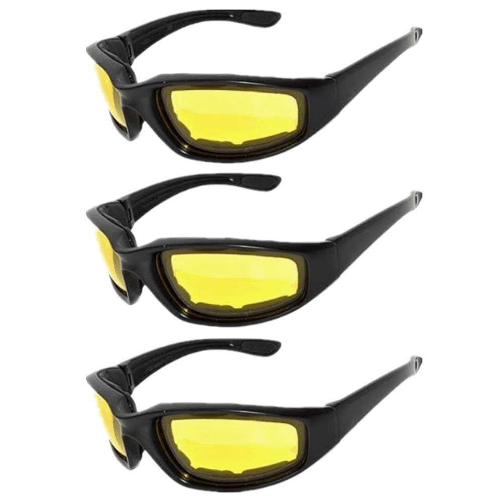 3Pair Motorcycle Riding Glasses Wind Resistant Bike Goggles UV Protection Resistant Padded Comfortable Outdoor Sport Goggles - Cool Brand Designs