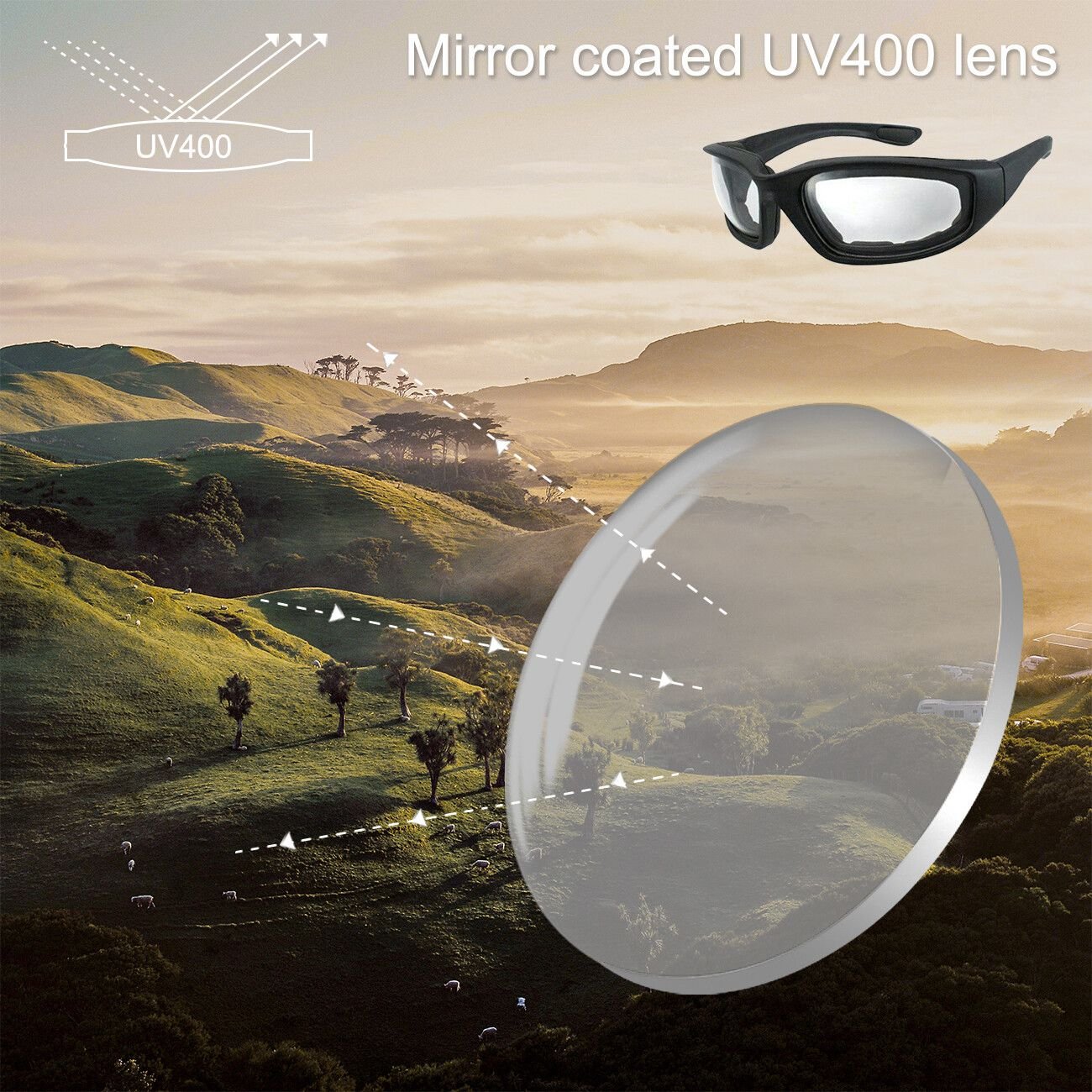 3Pair Motorcycle Riding Glasses Wind Resistant Bike Goggles UV Protection Resistant Padded Comfortable Outdoor Sport Goggles - Cool Brand Designs