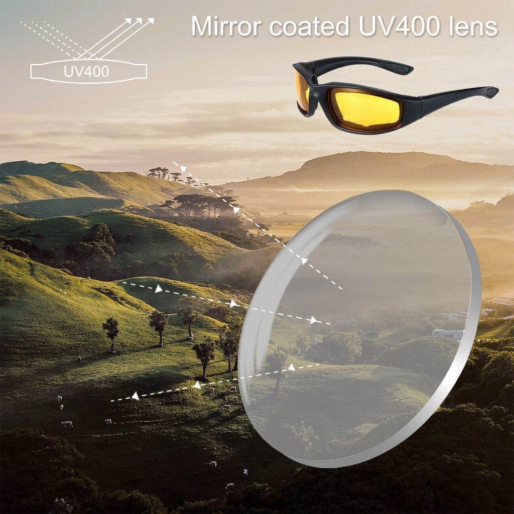 3Pair Motorcycle Riding Glasses Wind Resistant Bike Goggles UV Protection Resistant Padded Comfortable Outdoor Sport Goggles - Cool Brand Designs