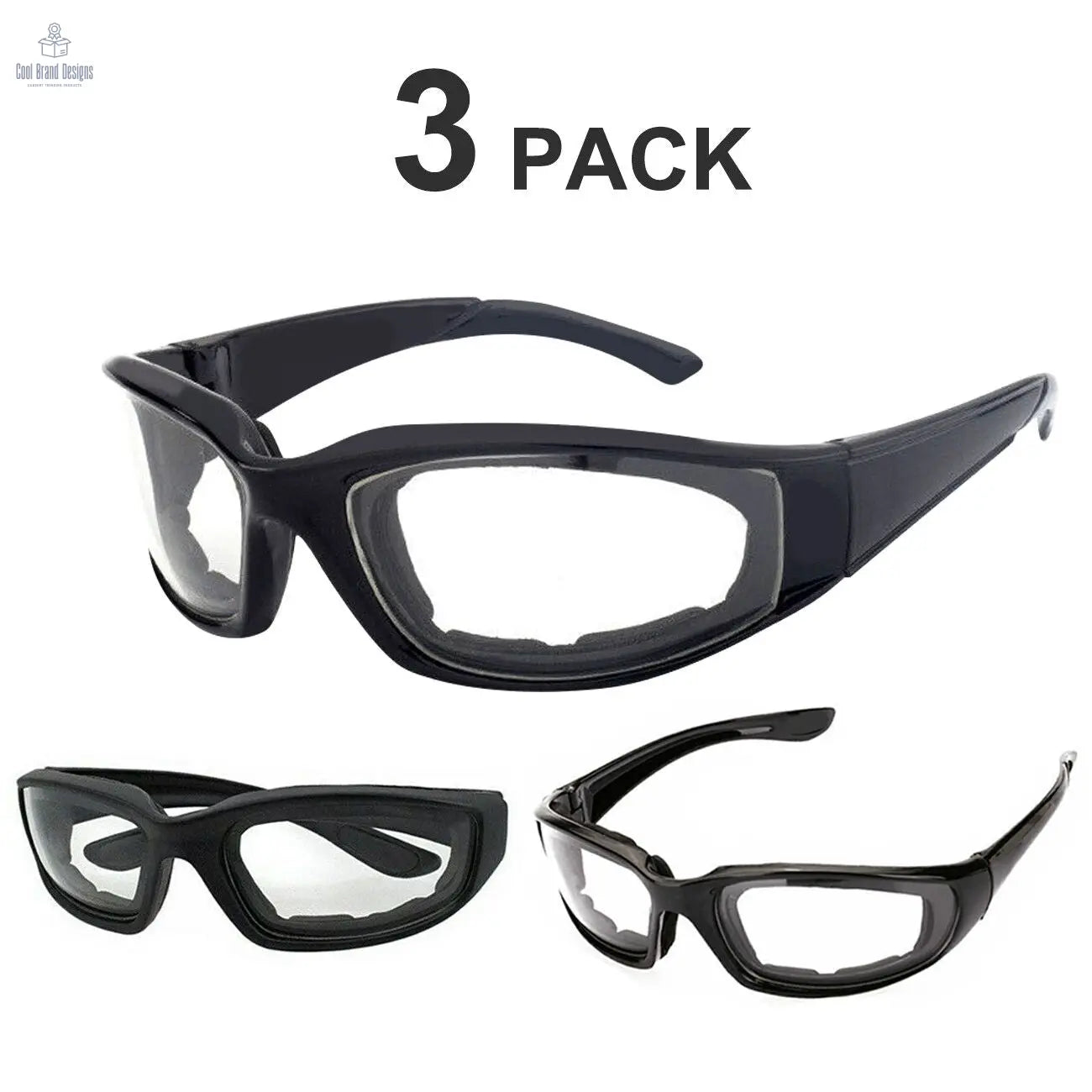 3Pair Motorcycle Riding Glasses Wind Resistant Bike Goggles UV Protection Resistant Padded Comfortable Outdoor Sport Goggles - Cool Brand Designs