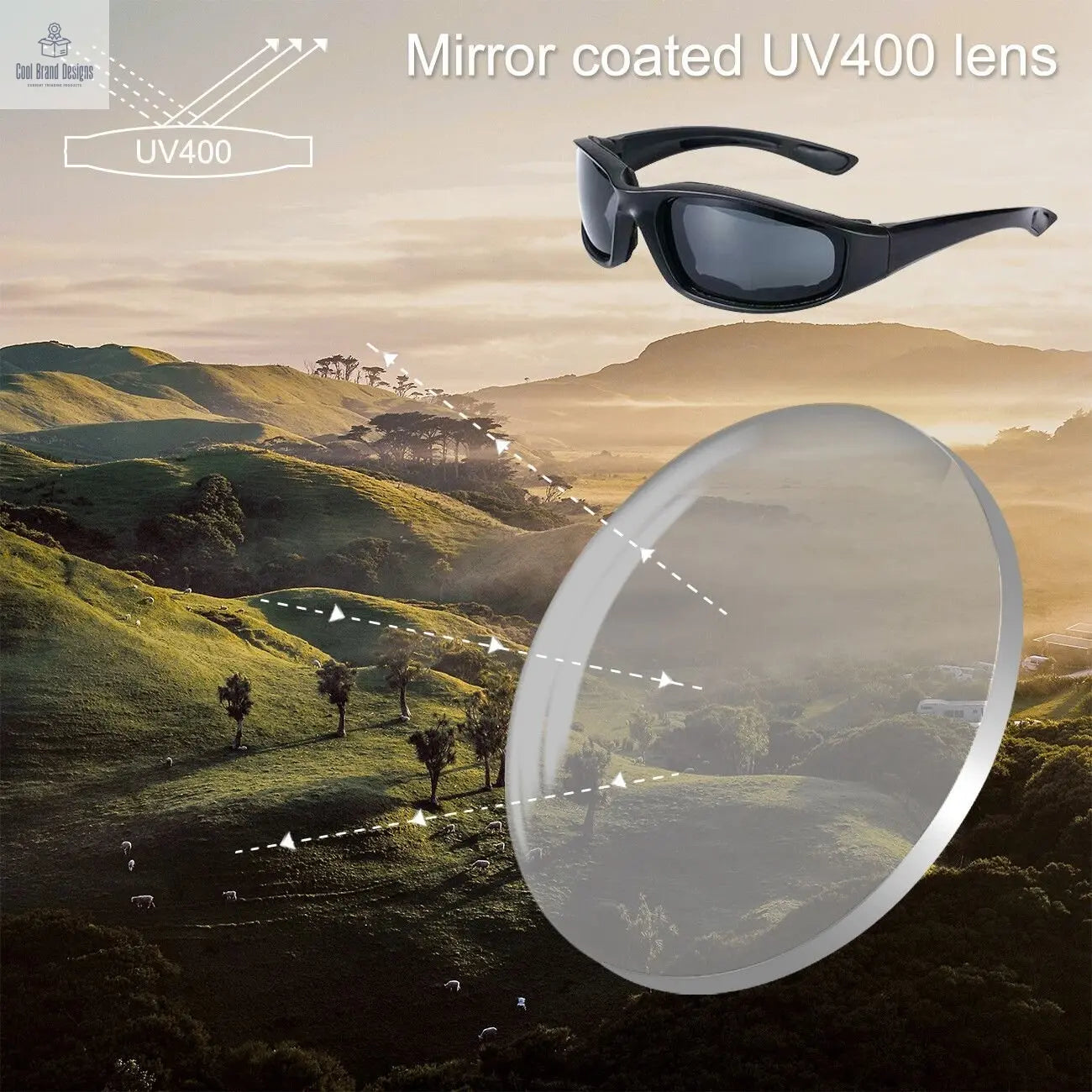 3Pair Motorcycle Riding Glasses Wind Resistant Bike Goggles UV Protection Resistant Padded Comfortable Outdoor Sport Goggles - Cool Brand Designs