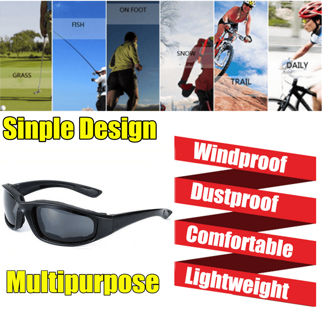 3Pair Motorcycle Riding Glasses Wind Resistant Bike Goggles UV Protection Resistant Padded Comfortable Outdoor Sport Goggles - Cool Brand Designs