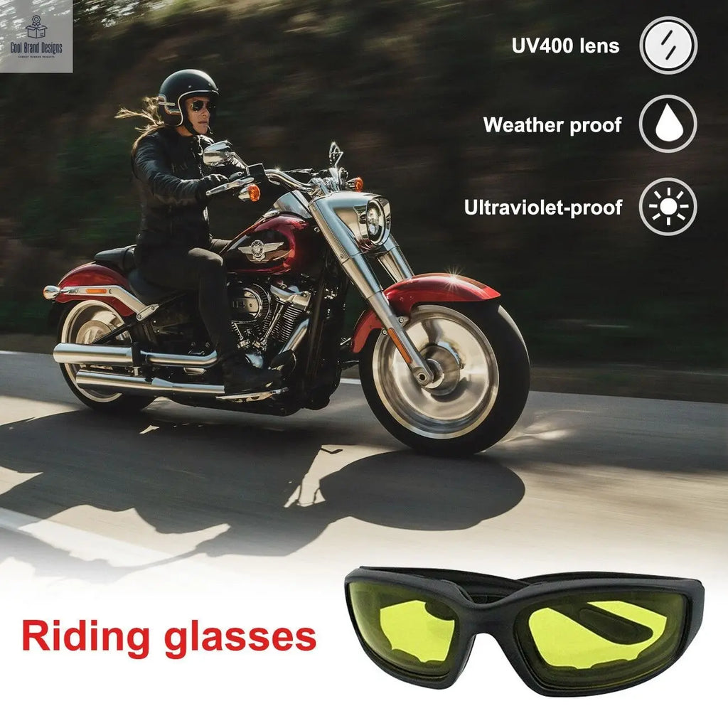 3Pair Motorcycle Riding Glasses Wind Resistant Bike Goggles UV Protection Resistant Padded Comfortable Outdoor Sport Goggles - Cool Brand Designs