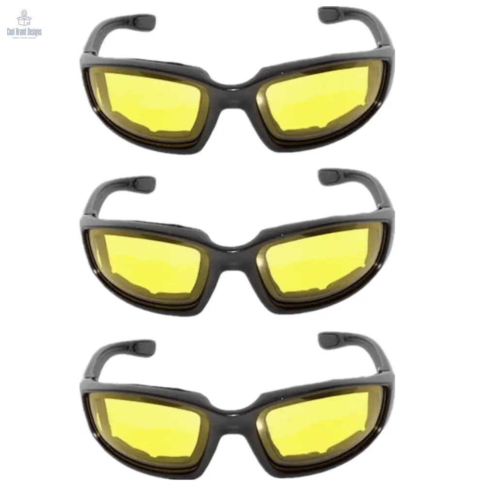 3Pair Motorcycle Riding Glasses Wind Resistant Bike Goggles UV Protection Resistant Padded Comfortable Outdoor Sport Goggles - Cool Brand Designs
