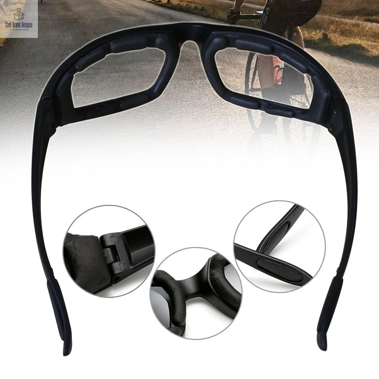 3Pair Motorcycle Riding Glasses Wind Resistant Bike Goggles UV Protection Resistant Padded Comfortable Outdoor Sport Goggles - Cool Brand Designs