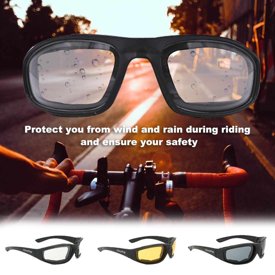 3Pair Motorcycle Riding Glasses Wind Resistant Bike Goggles UV Protection Resistant Padded Comfortable Outdoor Sport Goggles - Cool Brand Designs