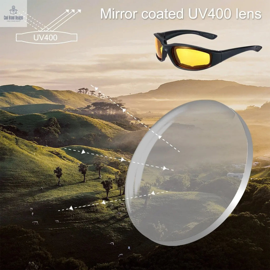 3Pair Motorcycle Riding Glasses Wind Resistant Bike Goggles UV Protection Resistant Padded Comfortable Outdoor Sport Goggles - Cool Brand Designs