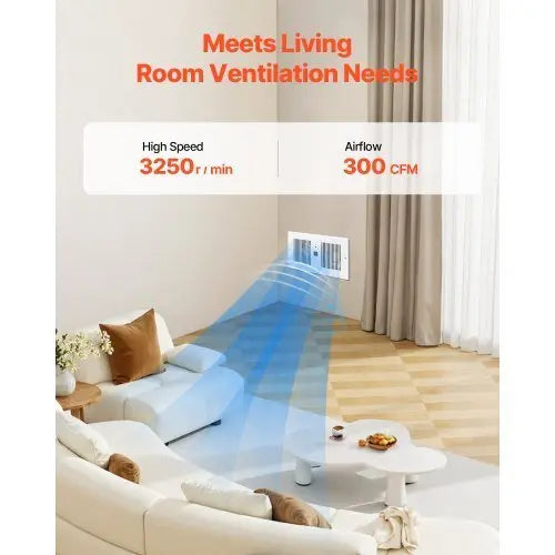 4 - Inch Room to Room Fan, 2 - in - 1 300 CFM Through Wall Fan with Remote Control & Temperature Control, 10 - Speed Ventilation Quiet Vent for Kitchen, Living & Laundry Room, Workshop - Cool Brand Designs