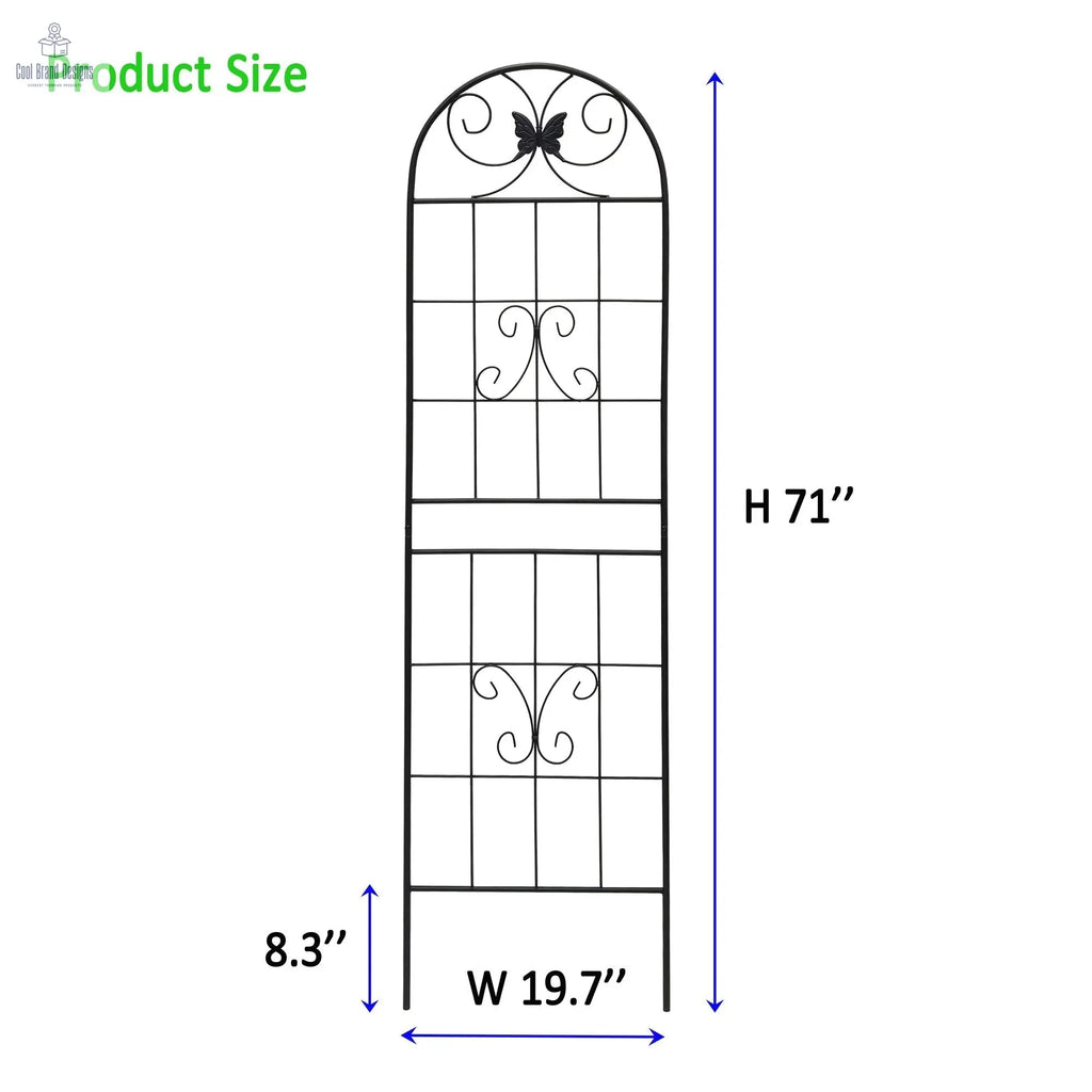 4 Pack Metal Garden Trellis 71" x 19.7" Rustproof Trellis for Climbing Plants Outdoor Flower Support Black - Cool Brand Designs