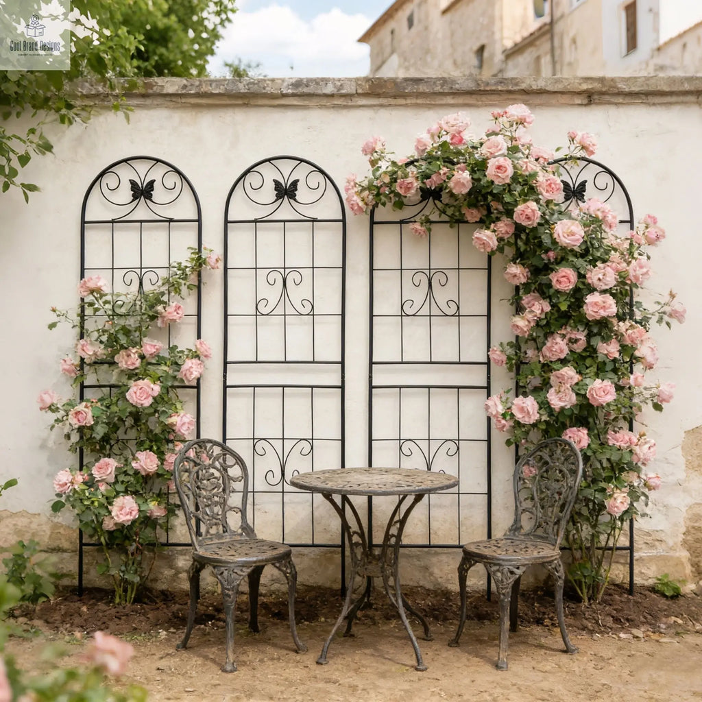 4 Pack Metal Garden Trellis 71" x 19.7" Rustproof Trellis for Climbing Plants Outdoor Flower Support Black - Cool Brand Designs