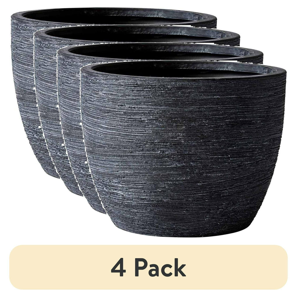 (4 pack)4.5" Textured Matte Ceramic Pot, Black, 1 - Piece - Cool Brand Designs