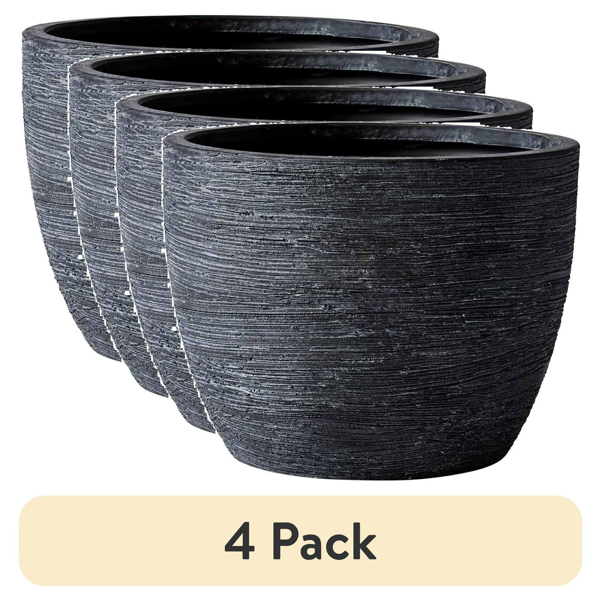 (4 pack)4.5" Textured Matte Ceramic Pot, Black, 1 - Piece - Cool Brand Designs
