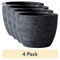 (4 pack)4.5" Textured Matte Ceramic Pot, Black, 1 - Piece - Cool Brand Designs