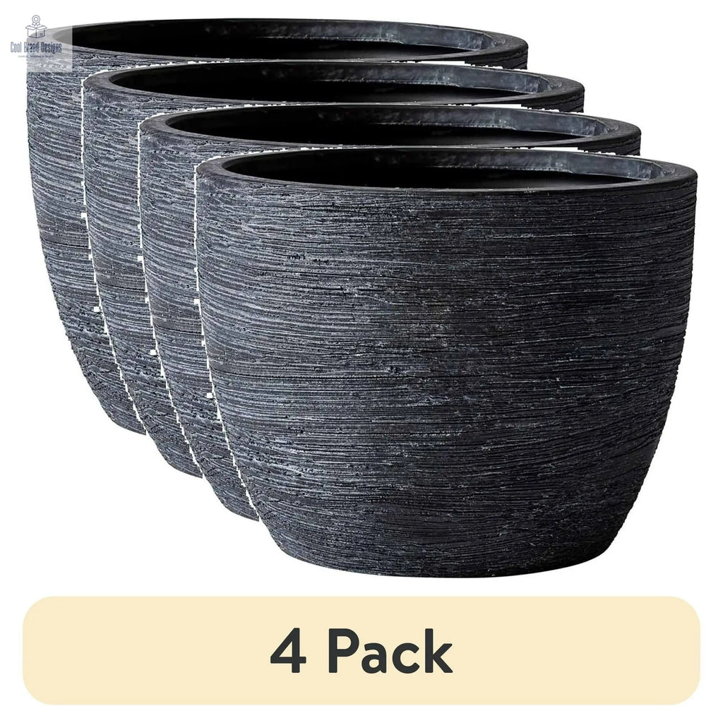 (4 pack)4.5" Textured Matte Ceramic Pot, Black, 1 - Piece - Cool Brand Designs