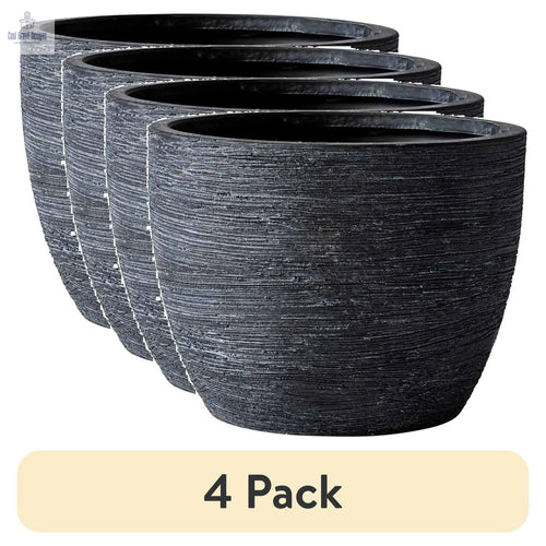 (4 pack)4.5" Textured Matte Ceramic Pot, Black, 1 - Piece - Cool Brand Designs