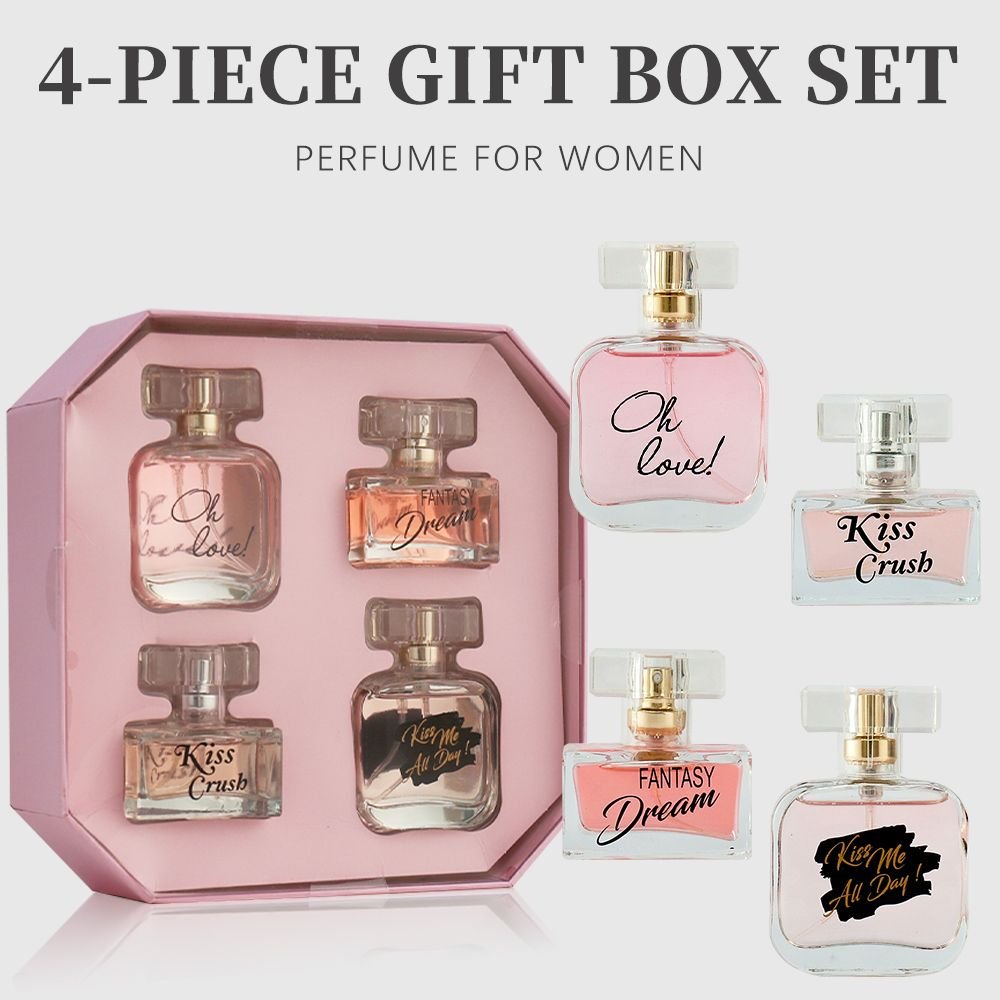 4-Piece Set, Women's Eau De Parfuma Spray Gift Box, Long Lasting Fragrance, 4 Different Flavor, Perfect For Holiday Gifts, Dating, Daily Life, Parties - Cool Brand Designs