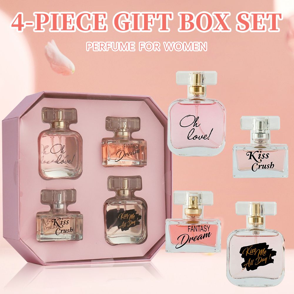 4-Piece Set, Women's Eau De Parfuma Spray Gift Box, Long Lasting Fragrance, 4 Different Flavor, Perfect For Holiday Gifts, Dating, Daily Life, Parties - Cool Brand Designs