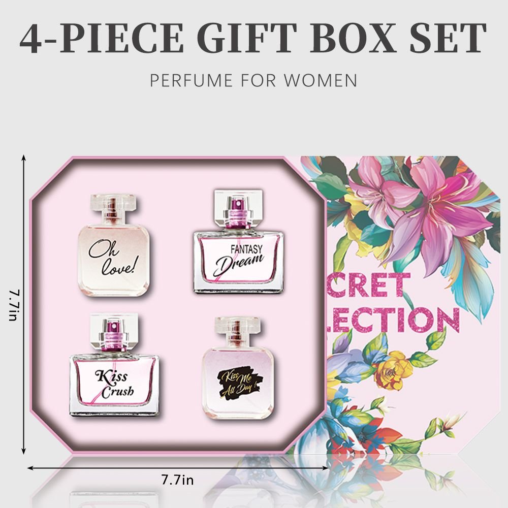 4-Piece Set, Women's Eau De Parfuma Spray Gift Box, Long Lasting Fragrance, 4 Different Flavor, Perfect For Holiday Gifts, Dating, Daily Life, Parties - Cool Brand Designs