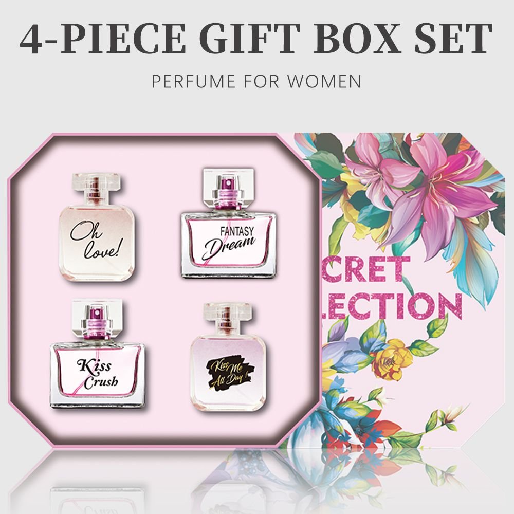 4-Piece Set, Women's Eau De Parfuma Spray Gift Box, Long Lasting Fragrance, 4 Different Flavor, Perfect For Holiday Gifts, Dating, Daily Life, Parties - Cool Brand Designs