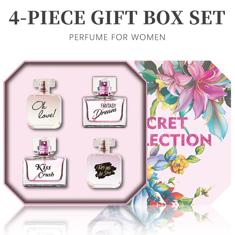 4-Piece Set, Women's Eau De Parfuma Spray Gift Box, Long Lasting Fragrance, 4 Different Flavor, Perfect For Holiday Gifts, Dating, Daily Life, Parties - Cool Brand Designs