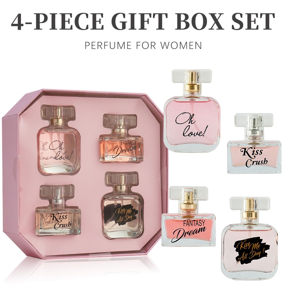 4-Piece Set, Women's Eau De Parfuma Spray Gift Box, Long Lasting Fragrance, 4 Different Flavor, Perfect For Holiday Gifts, Dating, Daily Life, Parties - Cool Brand Designs