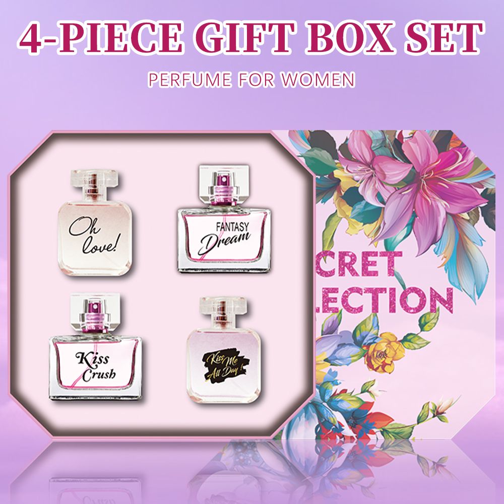 4-Piece Set, Women's Eau De Parfuma Spray Gift Box, Long Lasting Fragrance, 4 Different Flavor, Perfect For Holiday Gifts, Dating, Daily Life, Parties - Cool Brand Designs