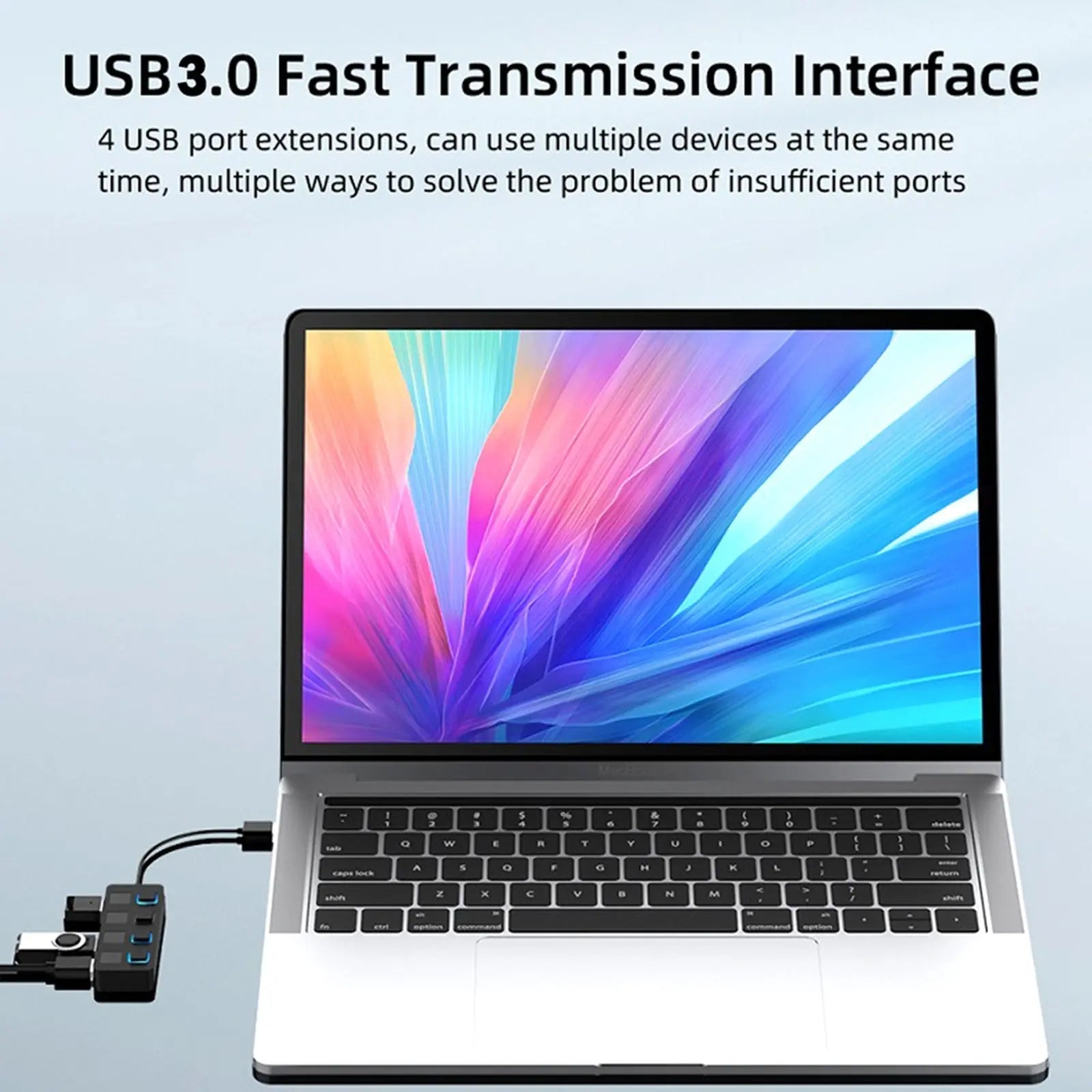 4 - port Usb 3.0 Hub Data Usb Splitter Laptop Adapter for Windows 10/8/7 Vista Black - Cool Brand Designs